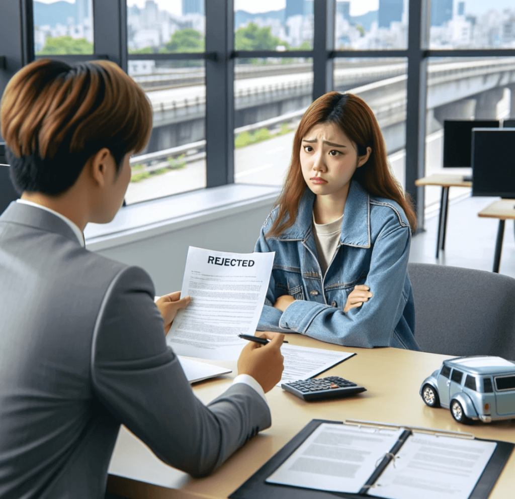 자동차 담보대출 거절 여성