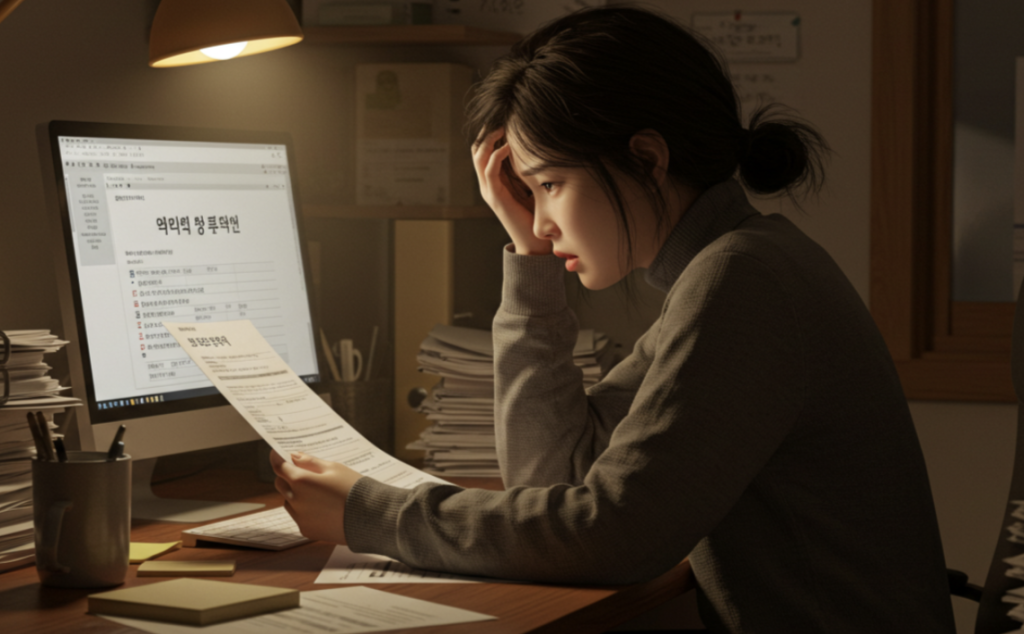 기금e든든 사전심사 고민 여성