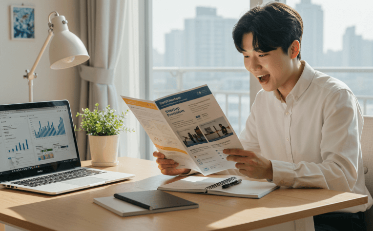 창업 대출 조건 알아보는 남자