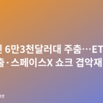 비트코인 6만3천달러대 주춤…ETF 6주 연속 유출·스페이스X 쇼크 겹악재
