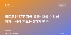 비트코인 ETF 자금 유출·채굴 수익성 최저…시장 흔드는 5가지 변수