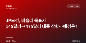JP모건, 테슬라 목표가 145달러→475달러 대폭 상향…배경은?