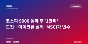 코스피 9000 돌파 후 '1만피' 도전…마이크론 실적·MSCI가 변수
