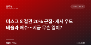 머스크 의결권 20% 근접·캐시 우드 테슬라 매수…지금 무슨 일이?