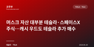 머스크 자산 대부분 테슬라·스페이스X 주식…캐시 우드도 테슬라 추가 매수