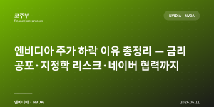 엔비디아 주가 하락 이유 총정리 — 금리 공포·지정학 리스크·네이버 협력까지