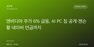 엔비디아 주가 6% 급등, AI PC 칩 공개·젠슨 황 네이버 언급까지