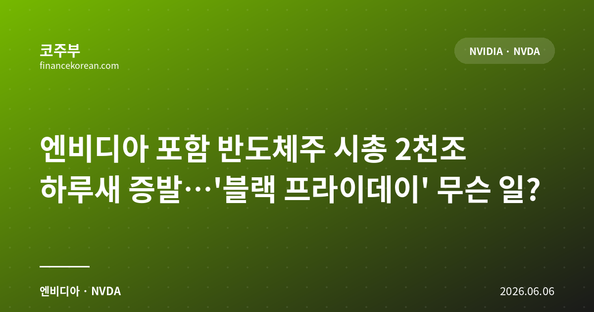 엔비디아 포함 반도체주 시총 2천조 하루새 증발…'블랙 프라이데이' 무슨 일?