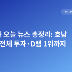 삼성전자 오늘 뉴스 총정리: 호남 공장·유전체 투자·D램 1위까지