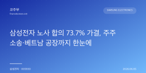 삼성전자 노사 합의 73.7% 가결, 주주 소송·베트남 공장까지 한눈에