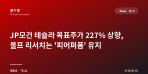 JP모건 테슬라 목표주가 227% 상향, 울프 리서치는 '피어퍼폼' 유지