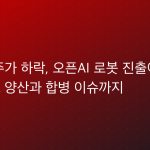 테슬라 주가 하락, 오픈AI 로봇 진출이 원인? 옵티머스 양산과 합병 이슈까지
