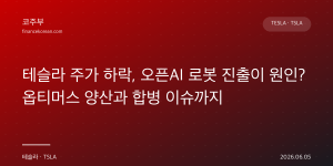 테슬라 주가 하락, 오픈AI 로봇 진출이 원인? 옵티머스 양산과 합병 이슈까지