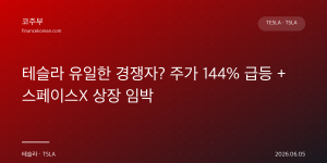 테슬라 유일한 경쟁자? 주가 144% 급등 + 스페이스X 상장 임박