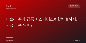 테슬라 주가 급등 + 스페이스X 합병설까지, 지금 무슨 일이?