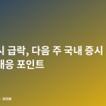 미국 증시 급락, 다음 주 국내 증시 영향과 투자자 대응 포인트