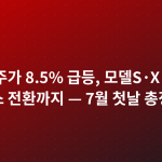 테슬라 주가 8.5% 급등, 모델S·X 라인 옵티머스 전환까지 — 7월 첫날 총정리